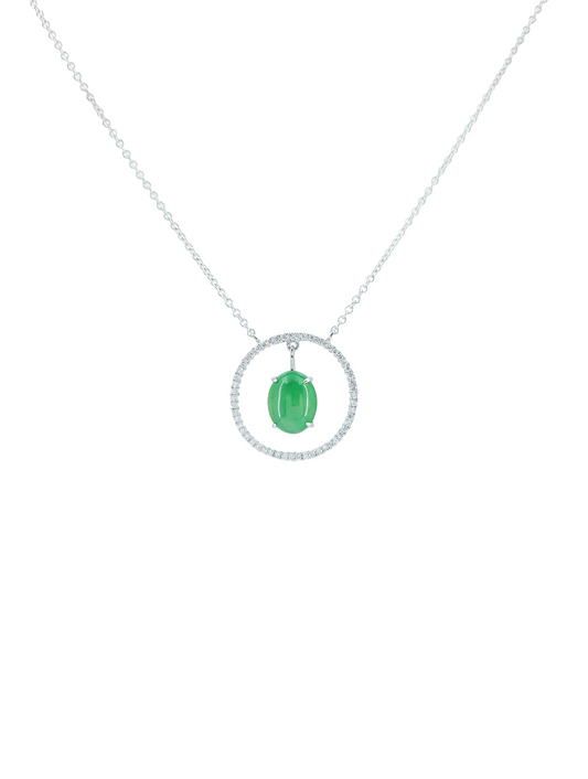 Jade and Diamond Necklace-WAO00000058