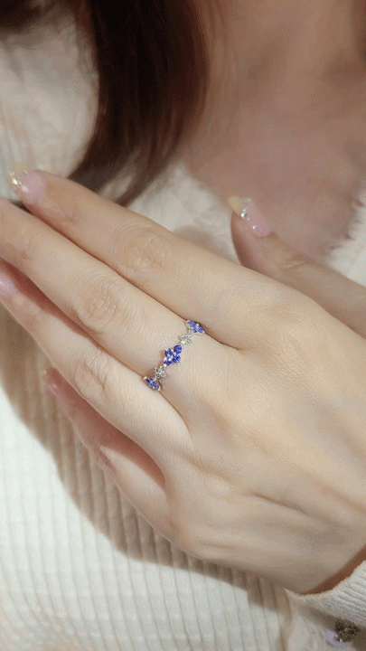 Blue Sapphire and Diamond Ring-WK3496RS