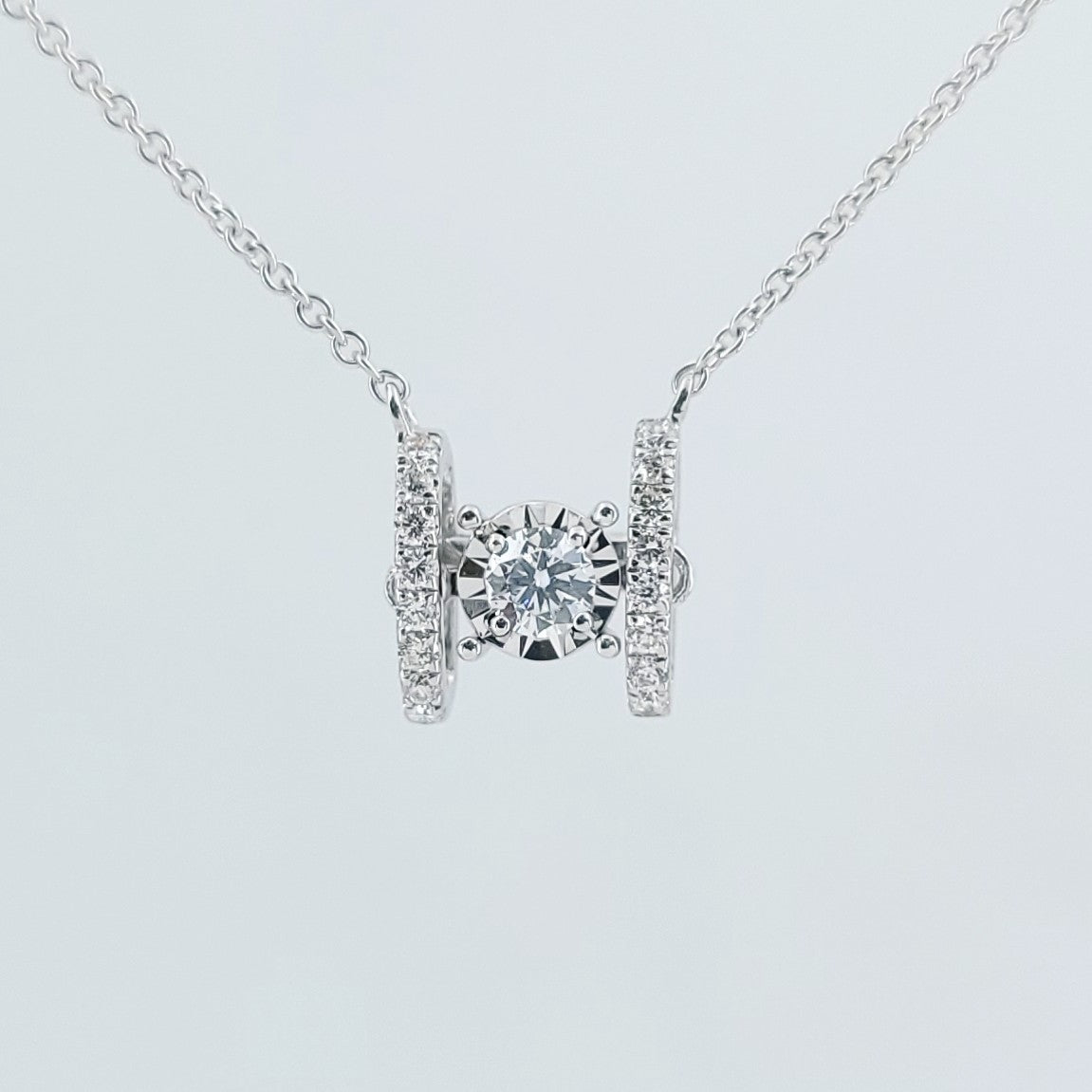 H Dancing Diamond Necklace-WK4103@