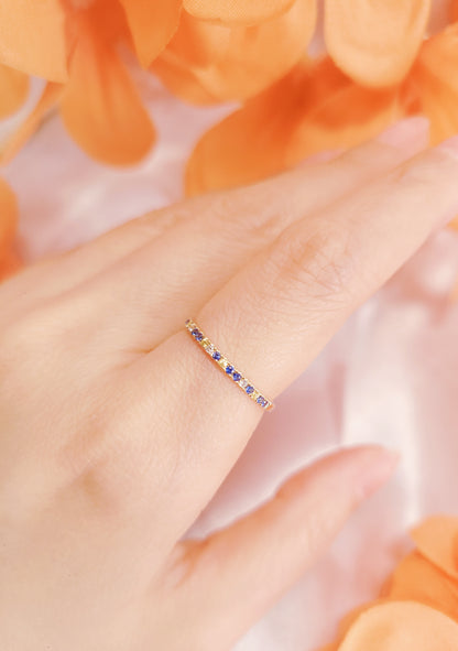 Blue Sapphire Diamond Ring-WK4187@