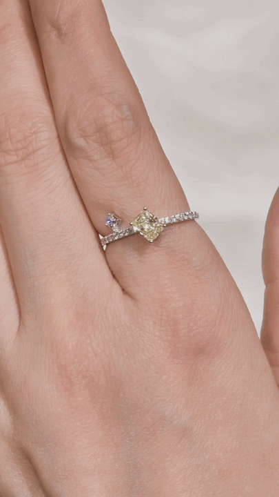 Yellow Diamond & Diamond Ring-WK4299