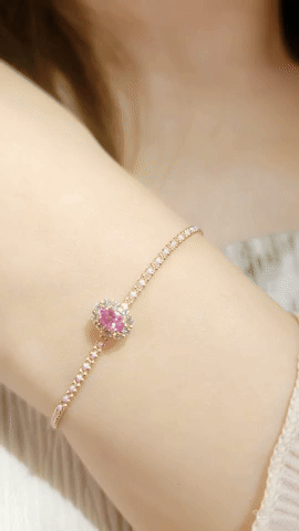 Pink Sapphire Diamond Charm-WK4117