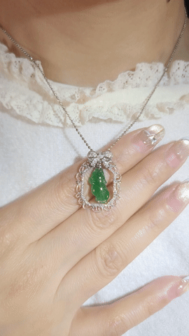 Fei Cui Diamond Pendant-WEO00002423