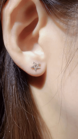 Diamond Star Earring (one piece)-WK3889