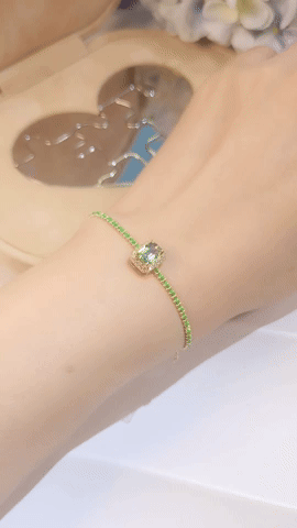 Green Sapphire and Diamond Pendant -WK4121@
