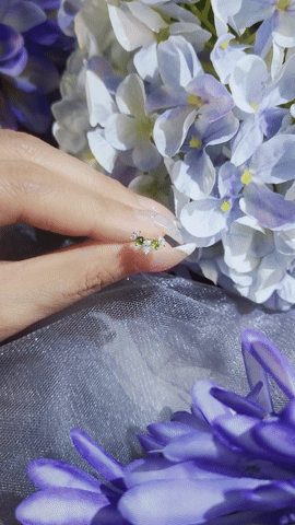 Emerald Diamond Earrings-WK4168