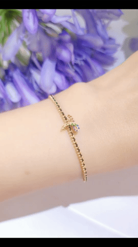 Letter T Colored Gemstones Charme-WK4098T-BE
