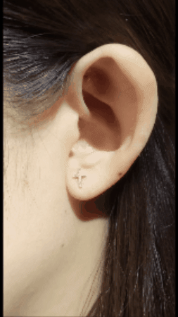 Cross Diamond Earring (one piece)-WK4175@