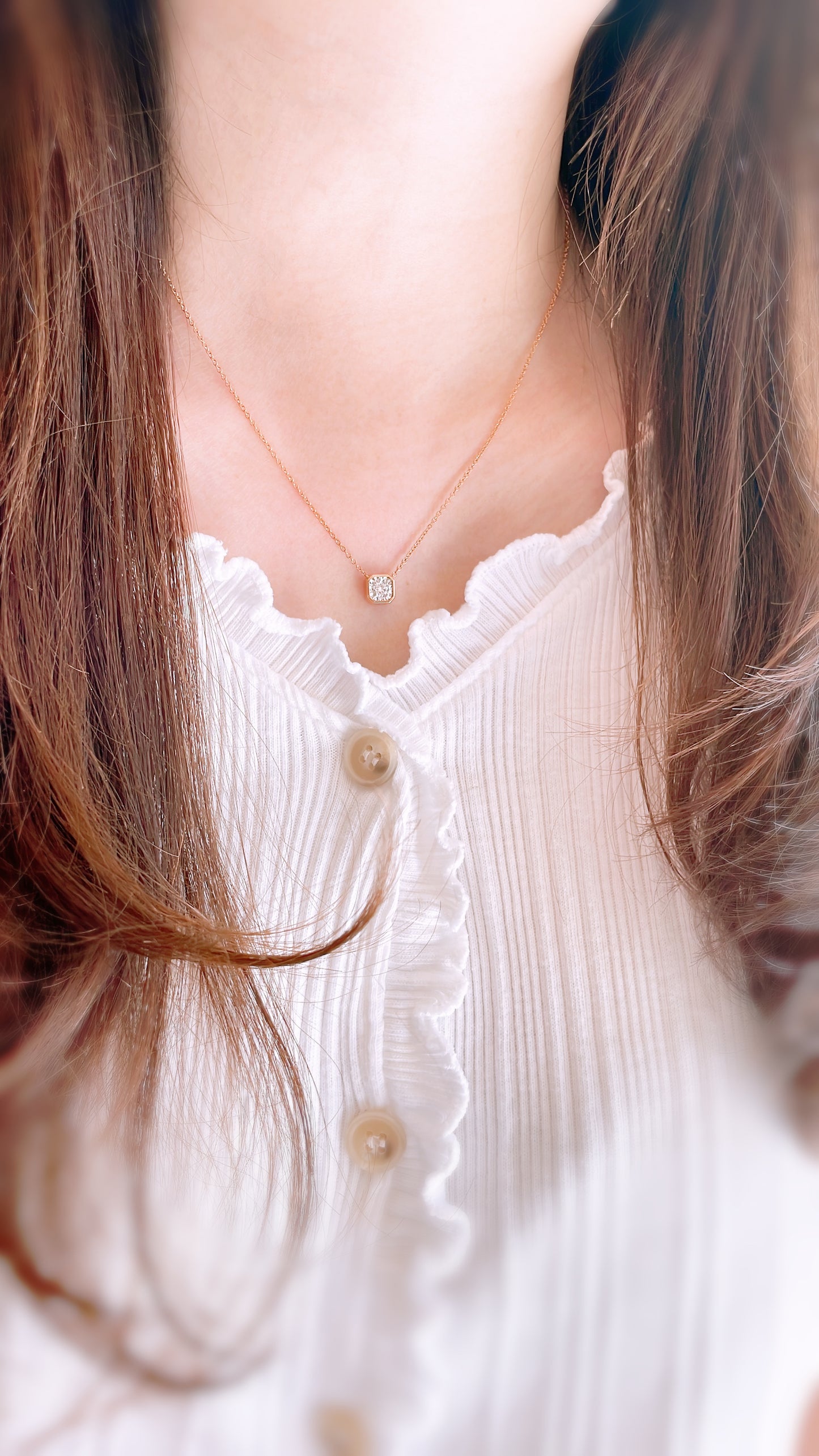 Diamond Pendant & Necklace-WK3674