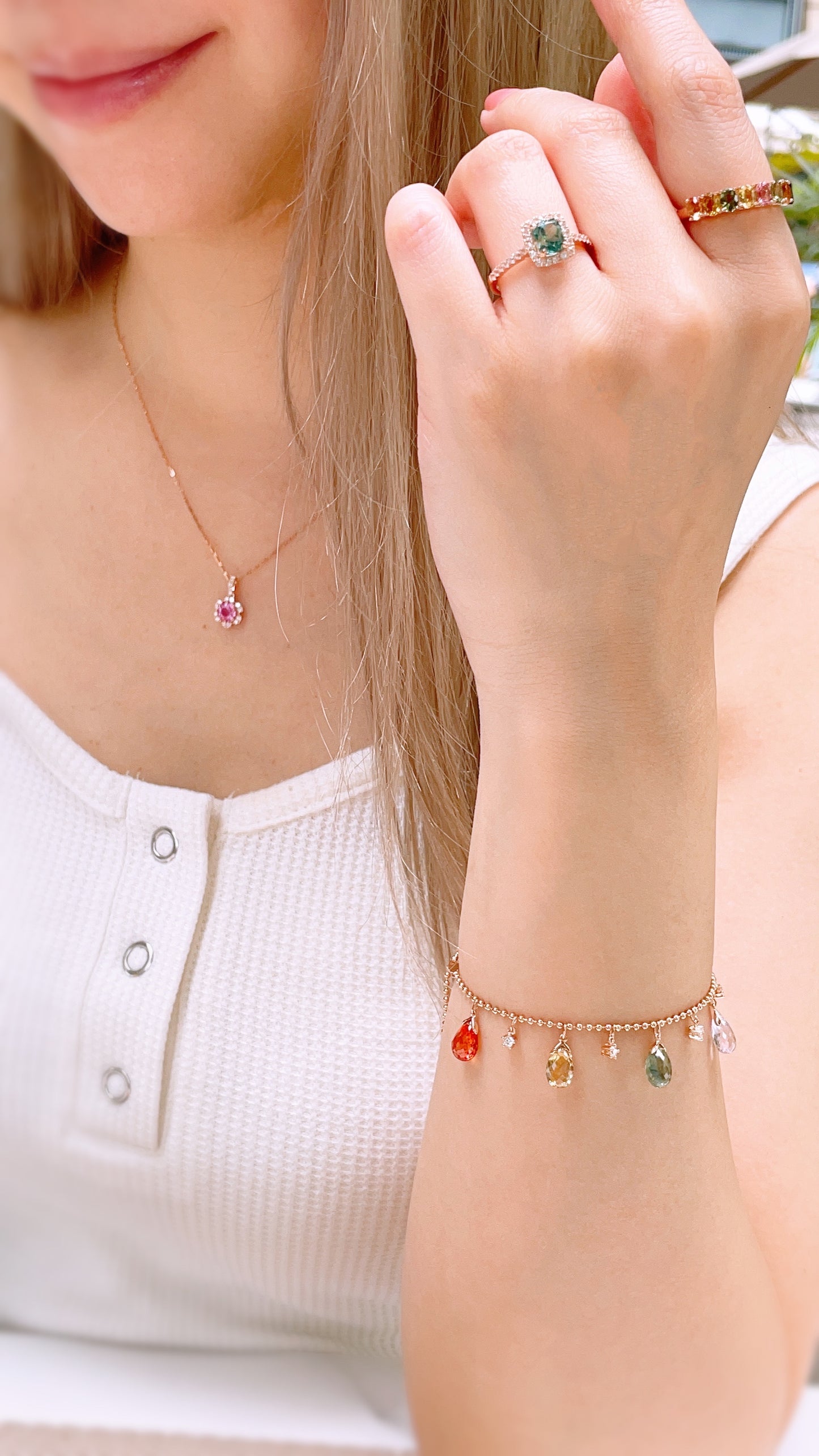Multi-Color Sapphires Bracelet-WK3517@