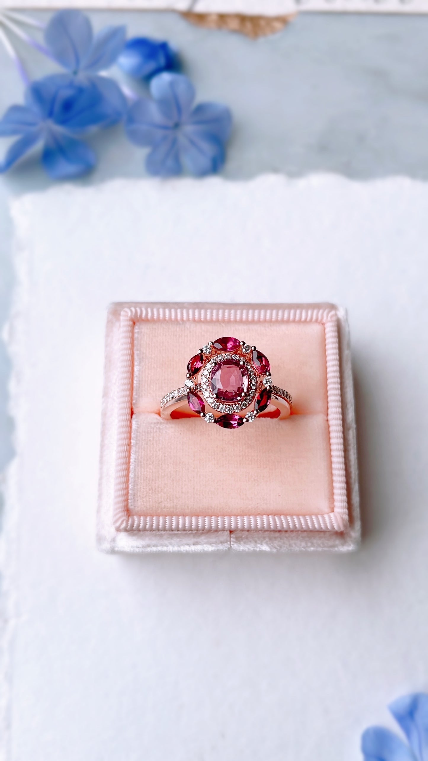 Burgundy Tourmaline and Diamond Ring Jacket-WK3697