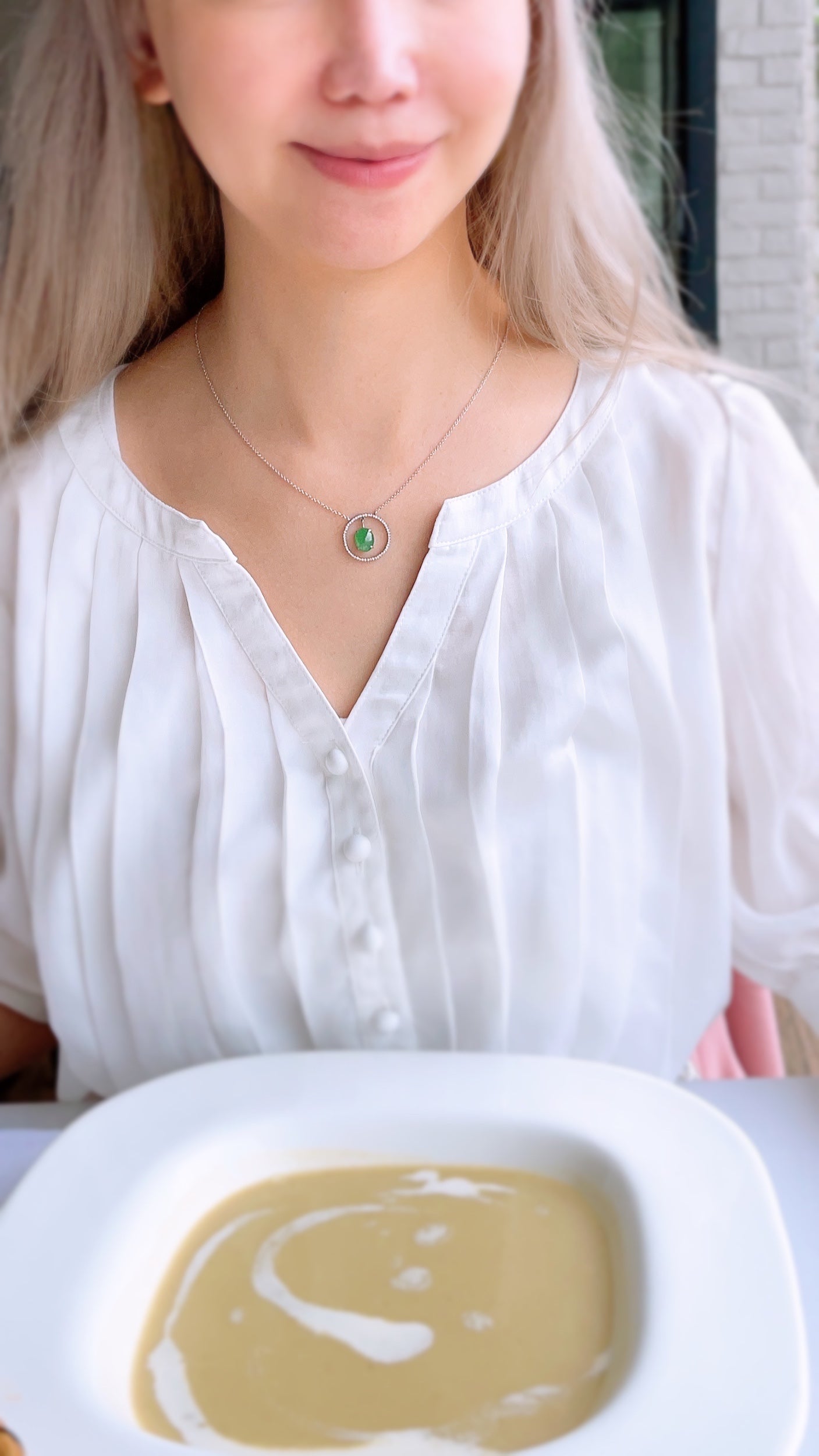Jade and Diamond Necklace-WAO00000058