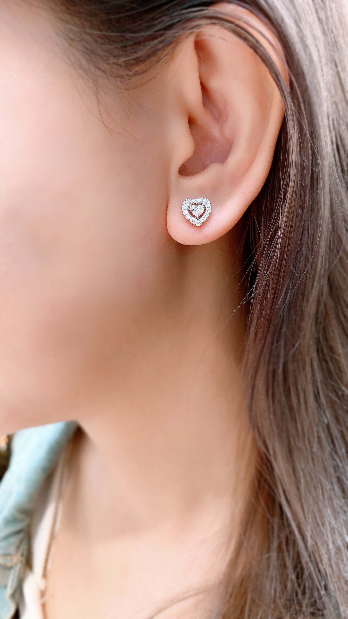 Heart Shape Diamond Earrings