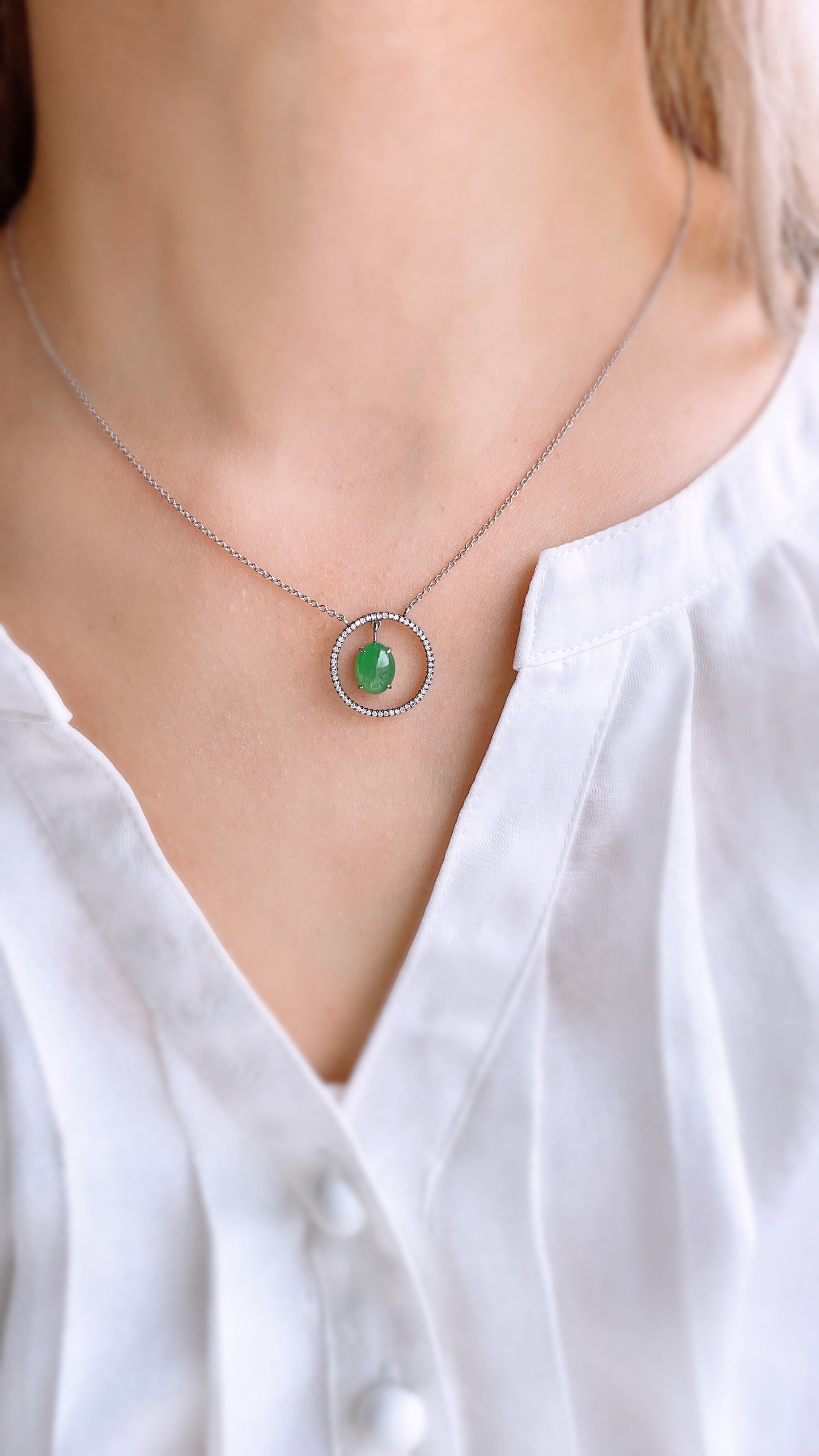 Jade and Diamond Necklace-WAO00000058