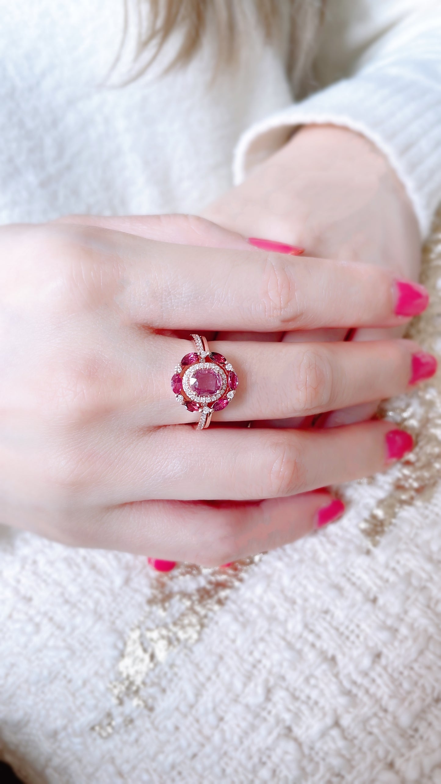 Burgundy Tourmaline and Diamond Ring Jacket-WK3697