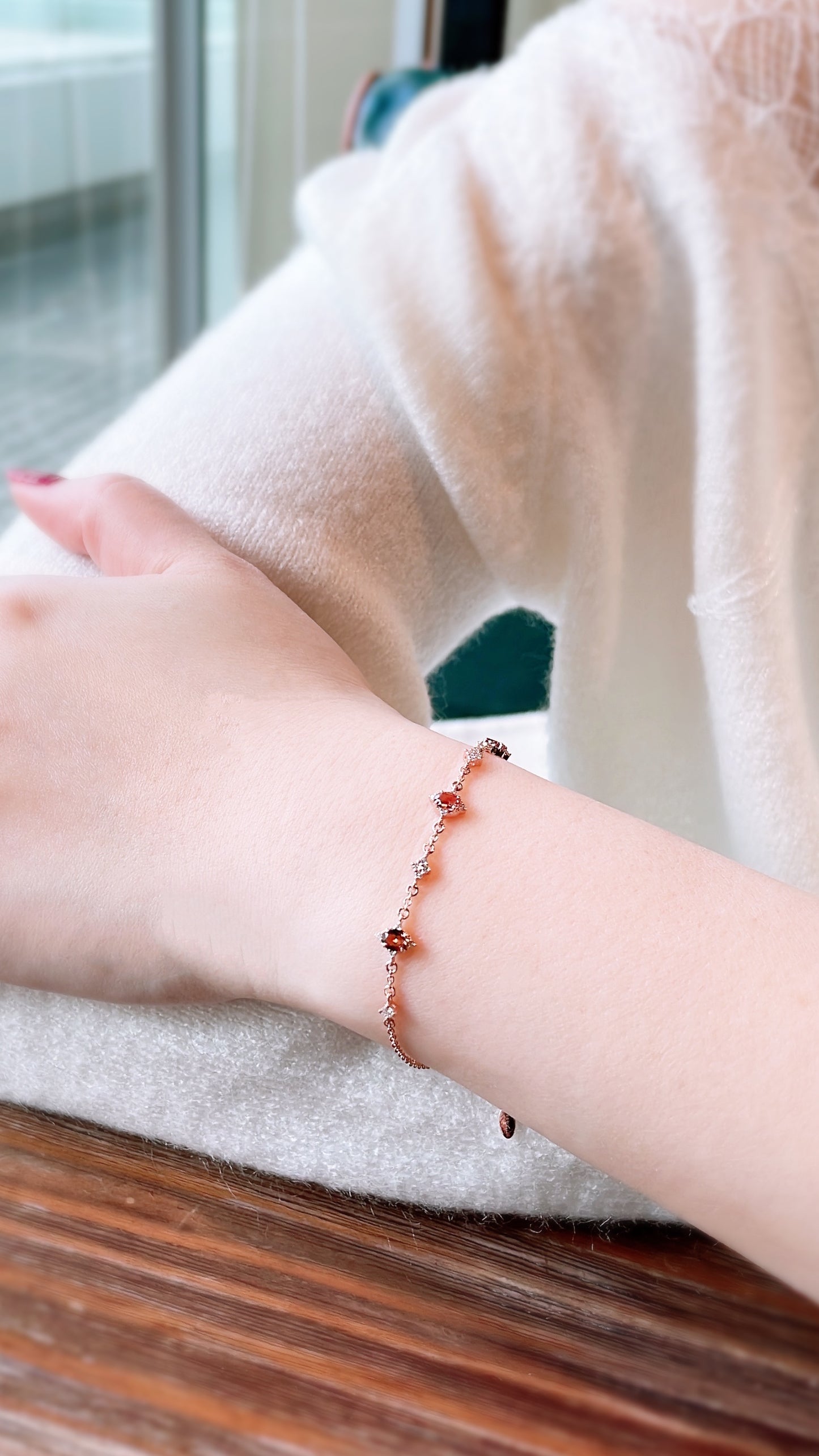 Olive Green Tourmaline and Diamond Bracelet-WK3681