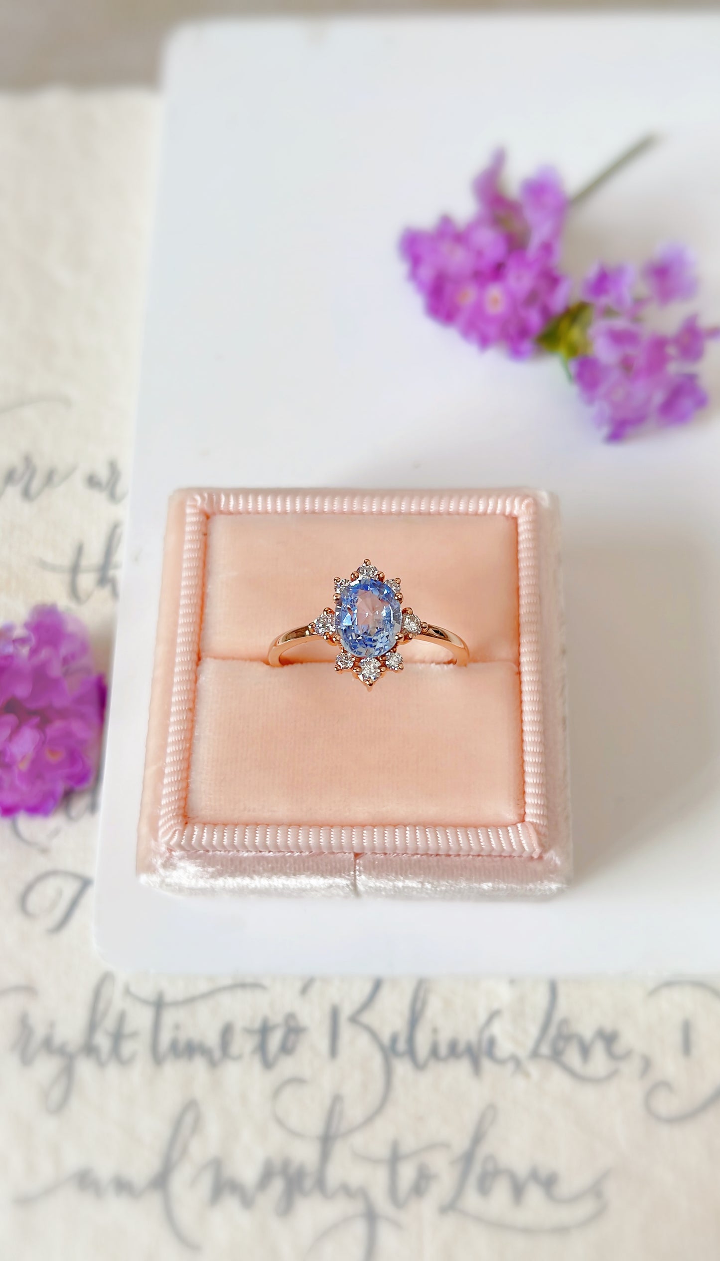 Blue Sapphire & Diamond Ring-WK3373