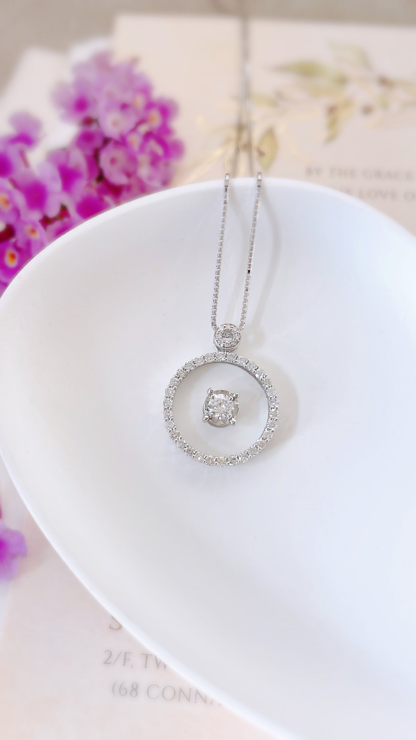 Floating Natural Diamond Pendant-WK3862