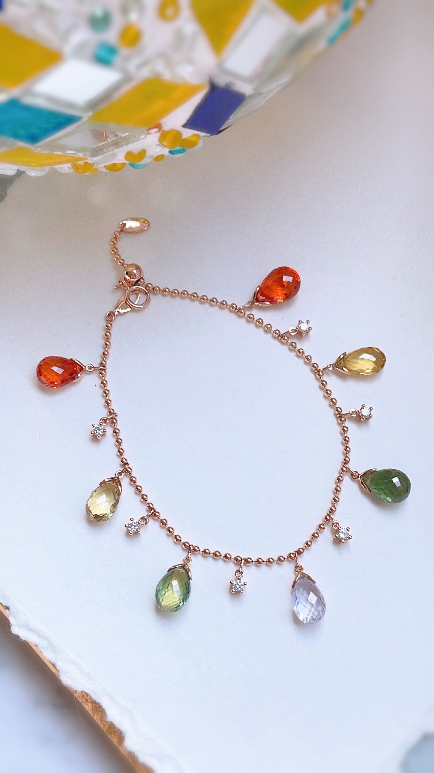 Multi-Color Sapphires Bracelet-WK3517@