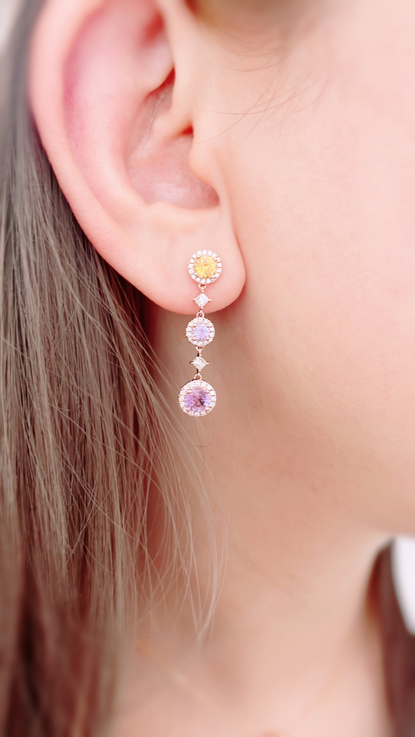 Sapphire and Diamond Drop Earrings-WK3778