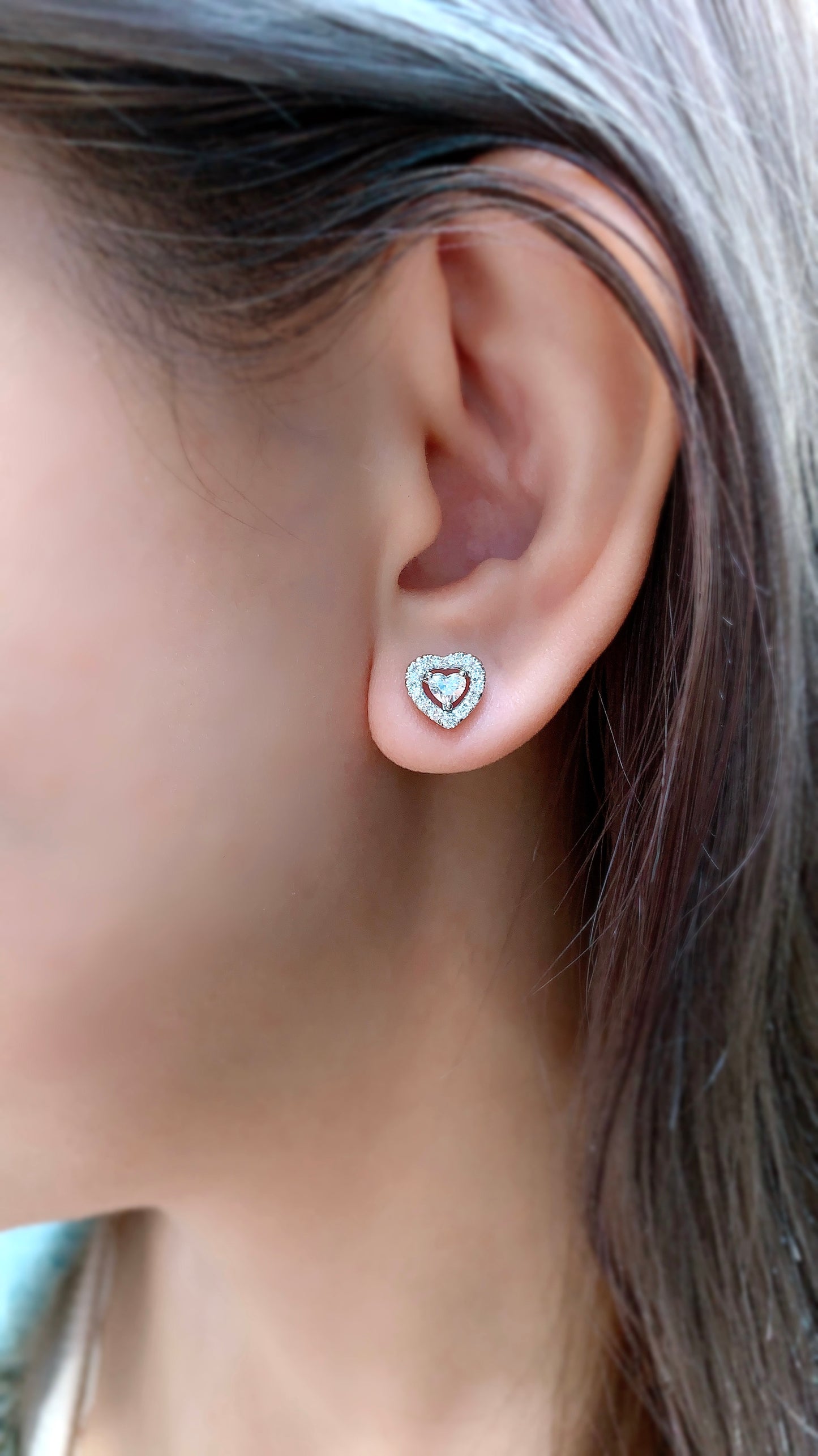 Heart Shape Diamond Earrings