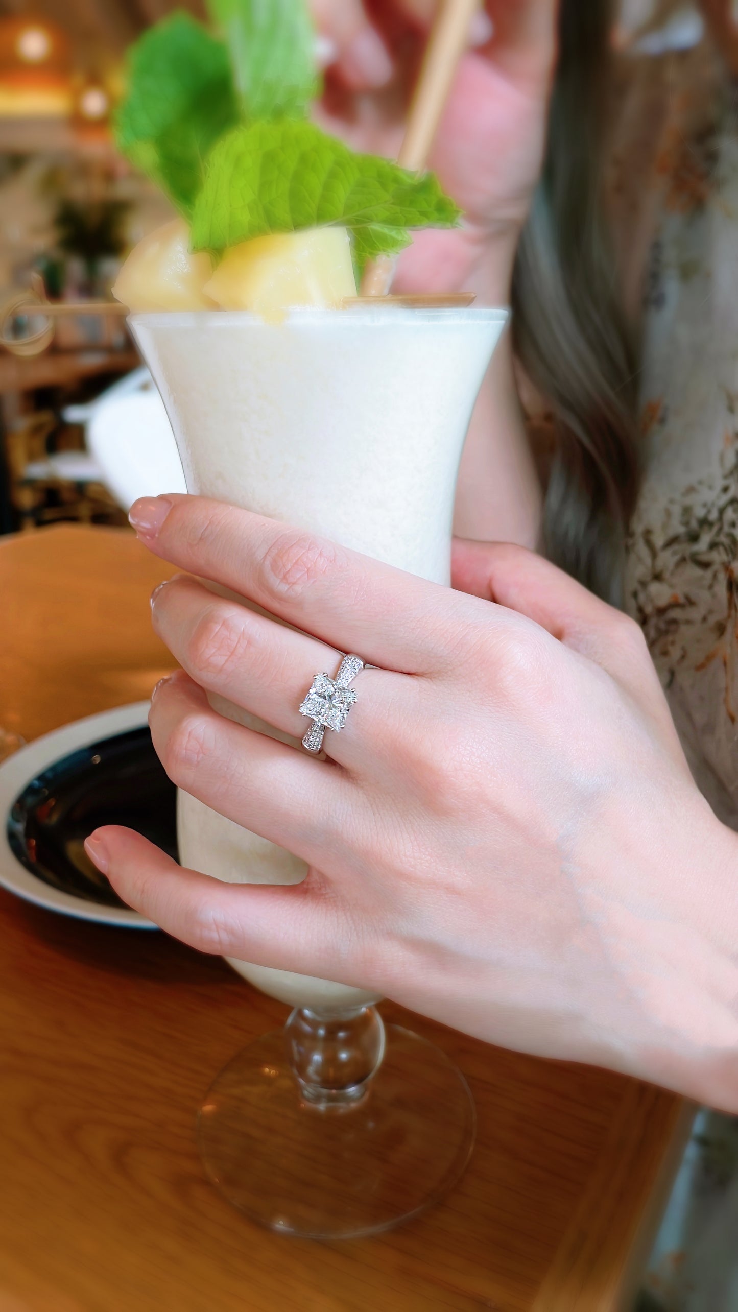 GIA 2.18CT Princess Cut Natural Diamond Ring-ZFO00019050