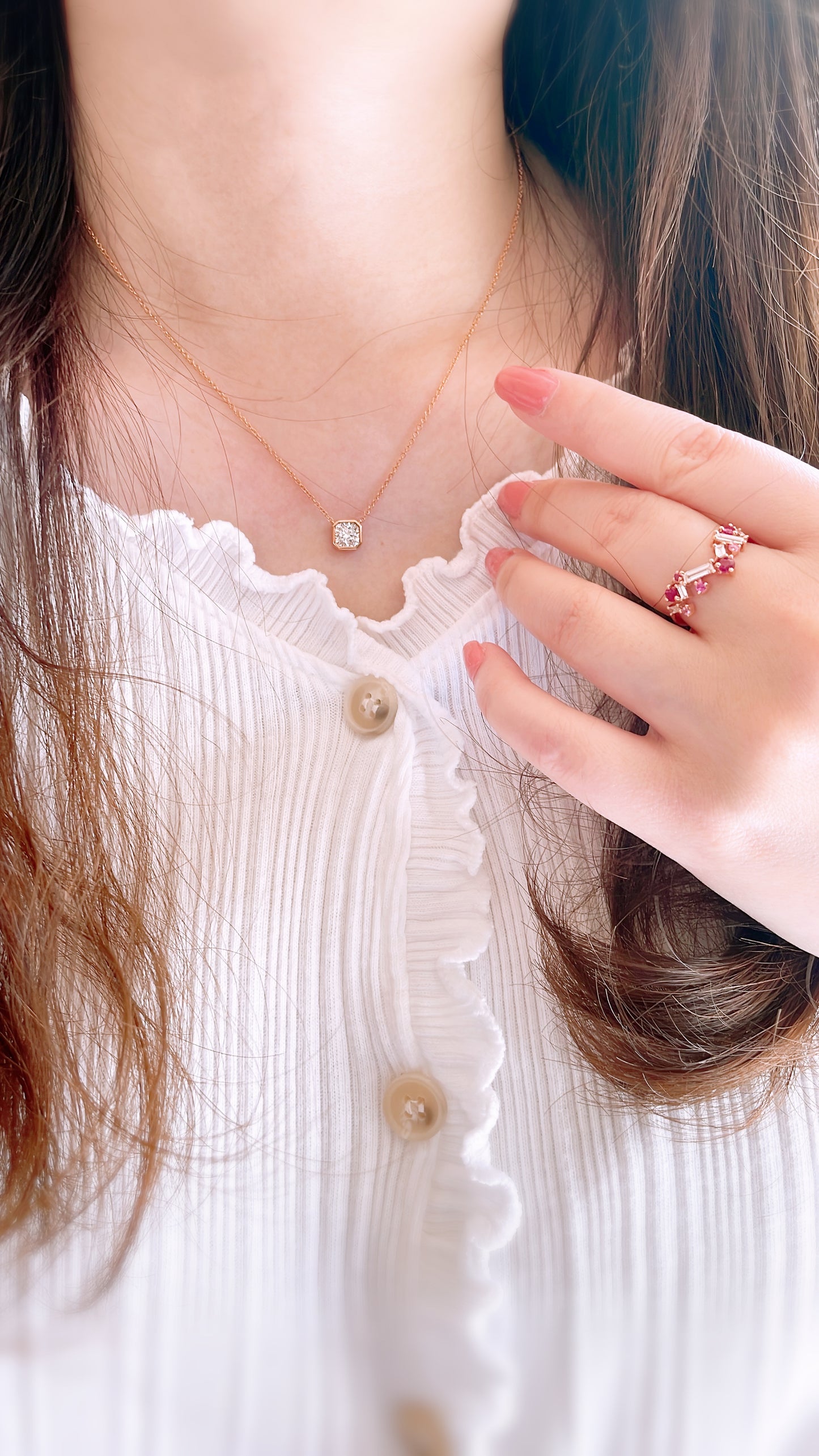 Diamond Pendant & Necklace-WK3674