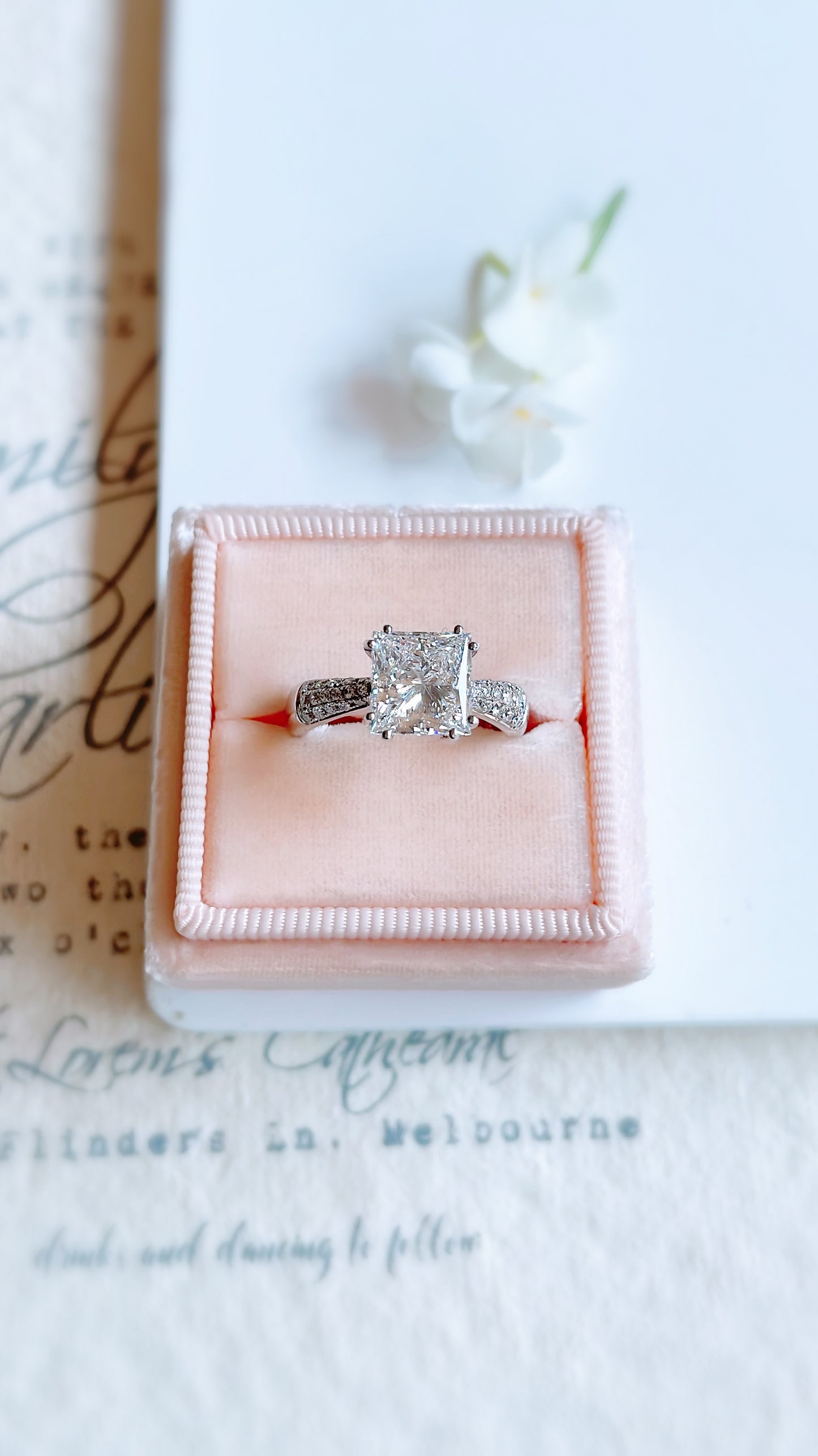 GIA 2.18CT Princess Cut Natural Diamond Ring-ZFO00019050
