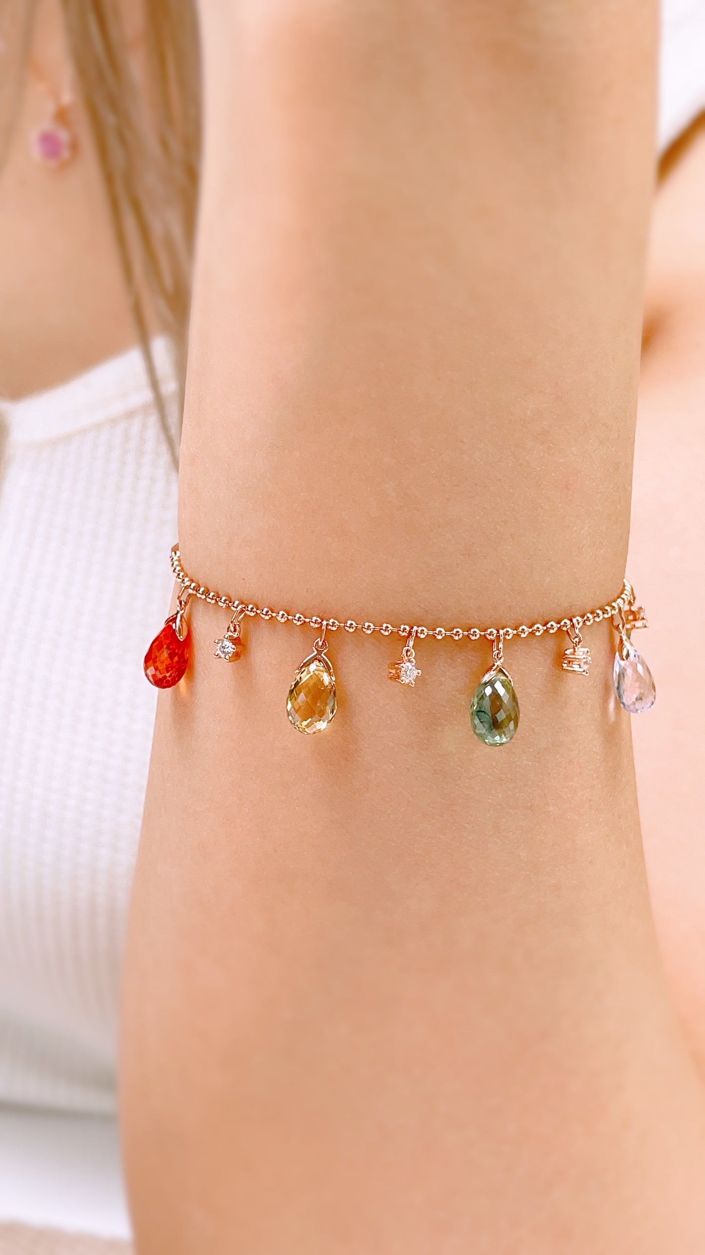 Multi-Color Sapphires Bracelet-WK3517@