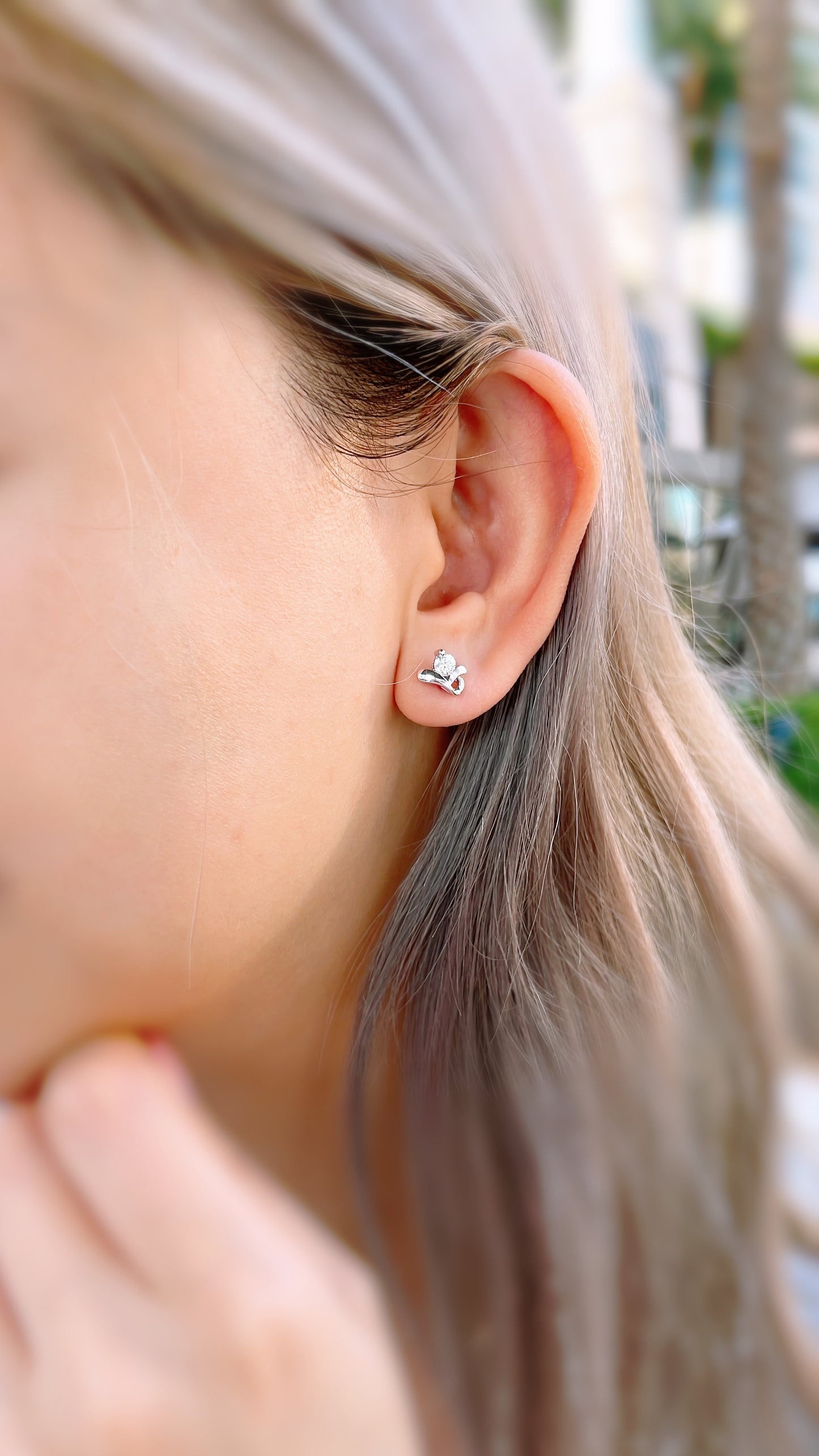 Blossom Natural Diamond Earrings-ZCO00005005