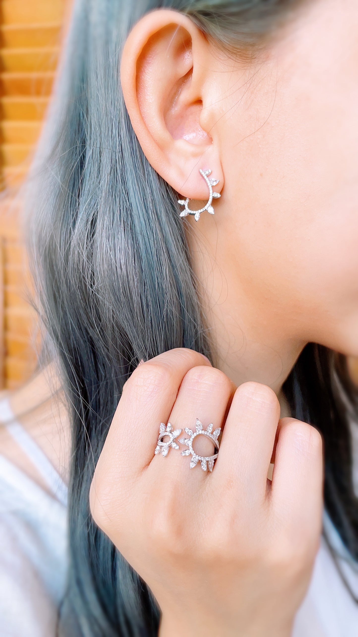Rose Thorns Diamond Earrings