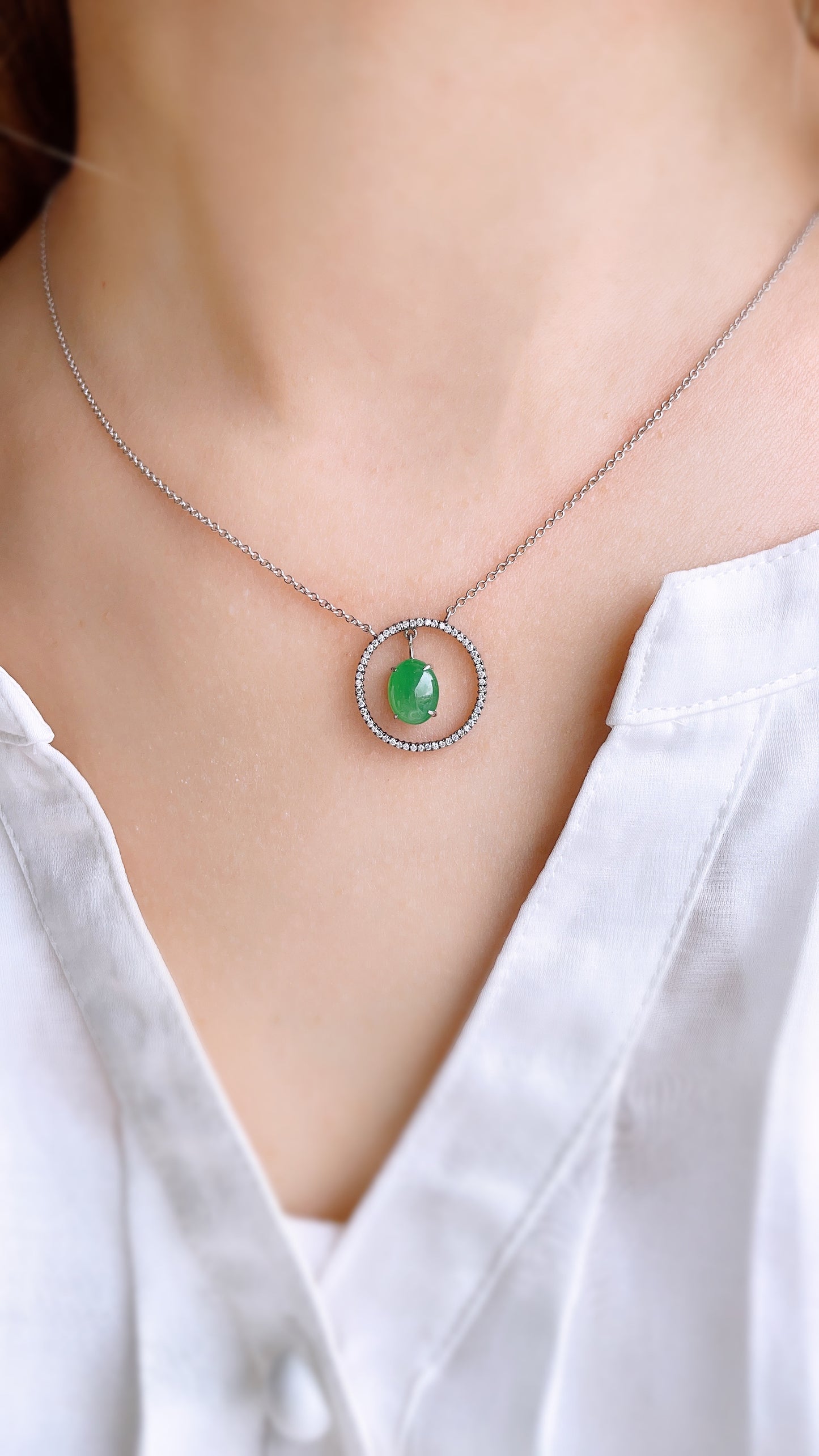 Jade and Diamond Necklace-WAO00000058
