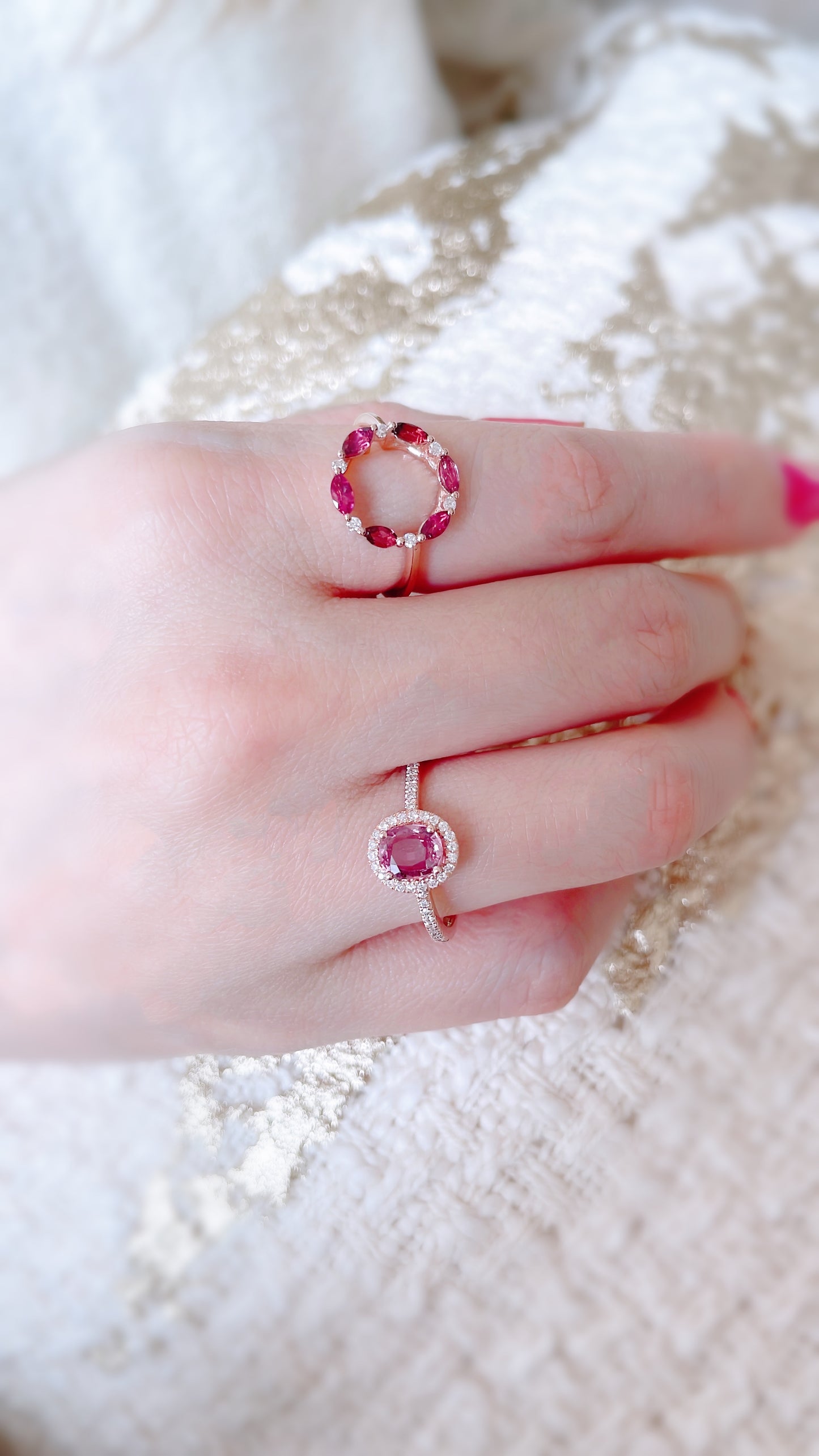 Burgundy Tourmaline and Diamond Ring Jacket-WK3697
