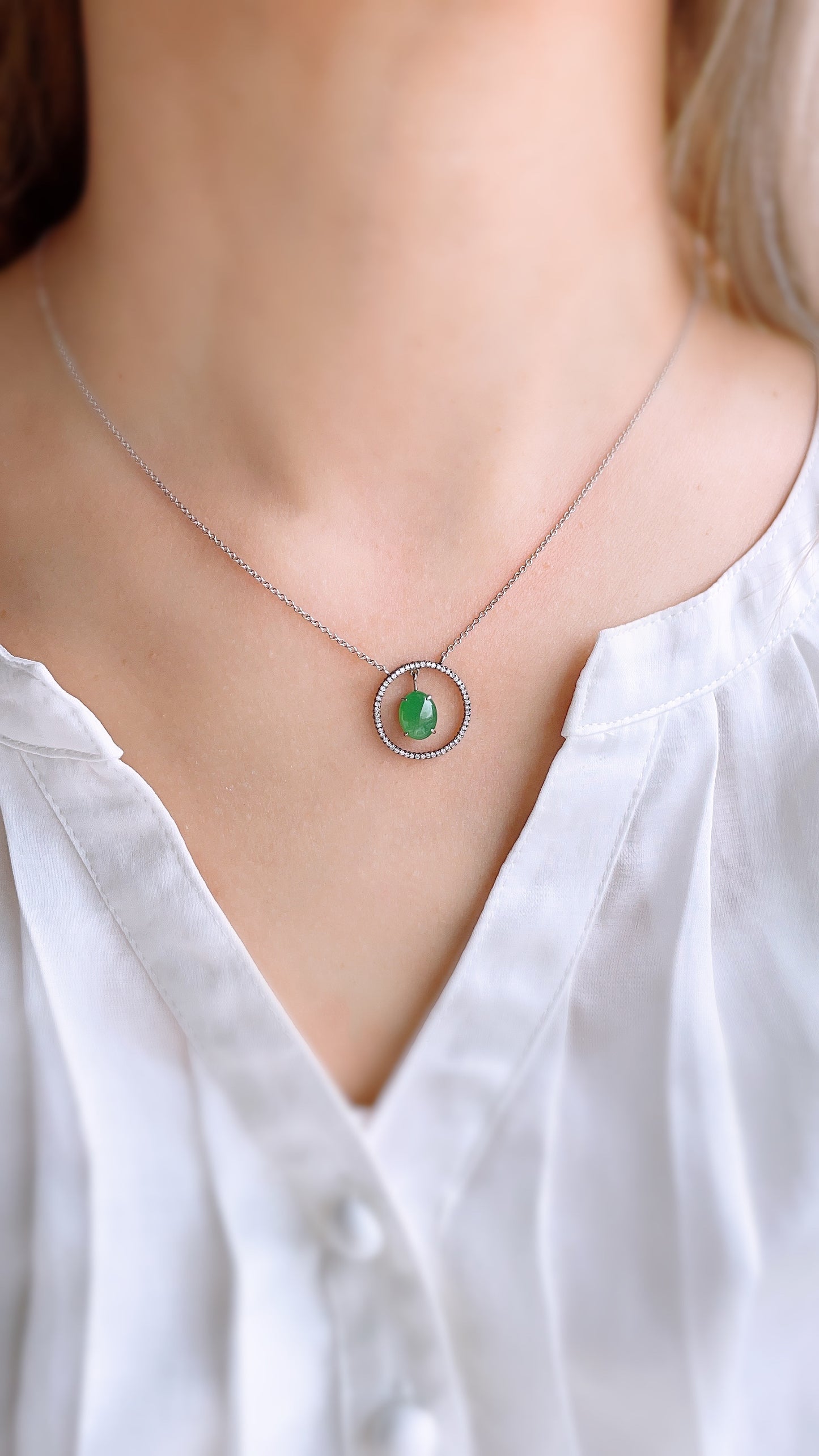 Jade and Diamond Necklace-WAO00000058