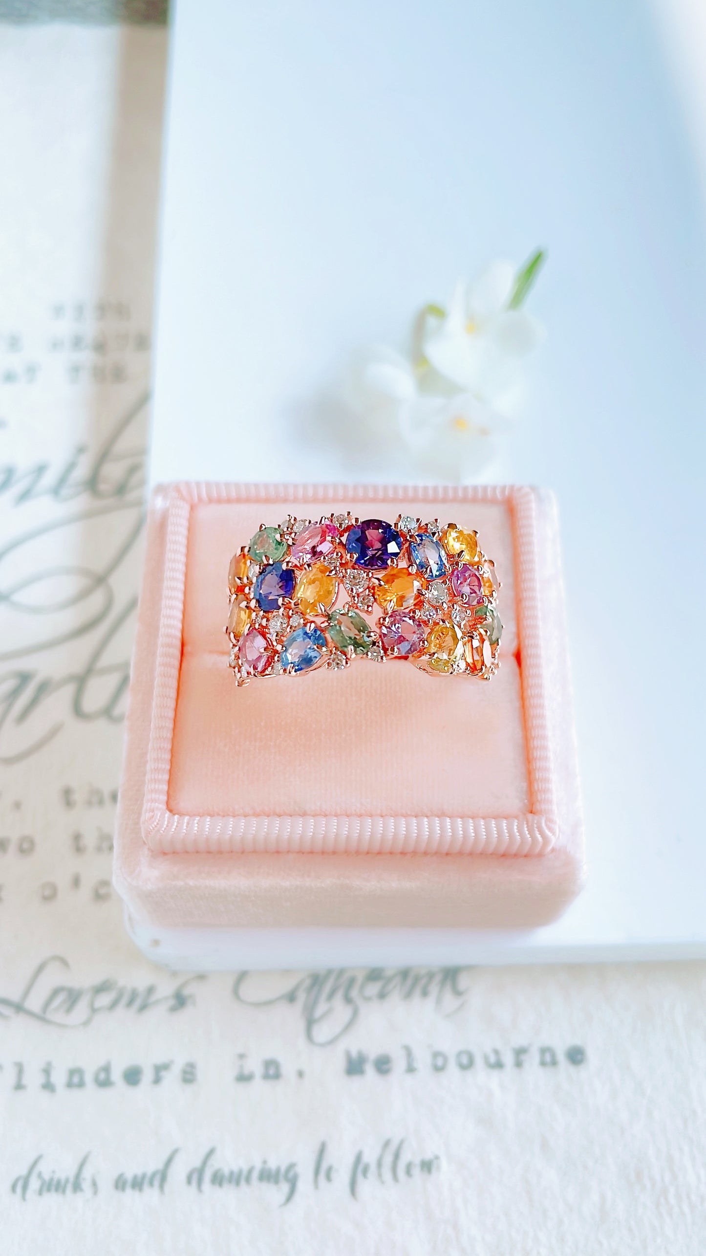 Multi-Color Sapphire & Diamond Ring-WK3766