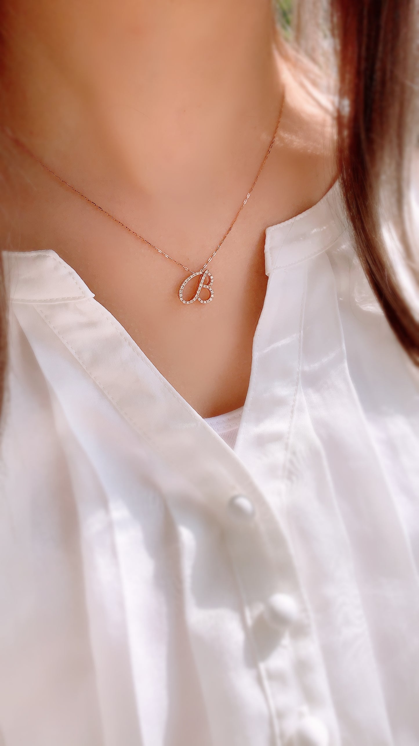 Love Letter Mid-Size B Pendant-WK2548