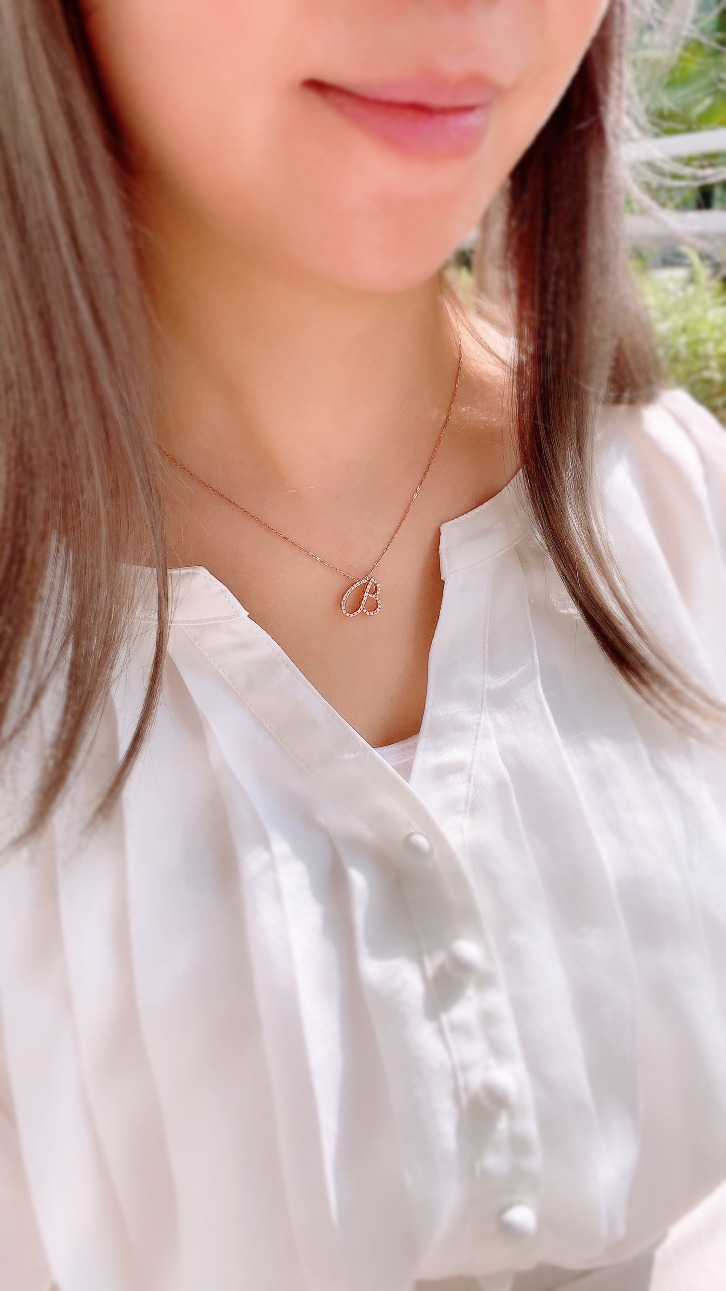 Love Letter Mid-Size B Pendant-WK2548