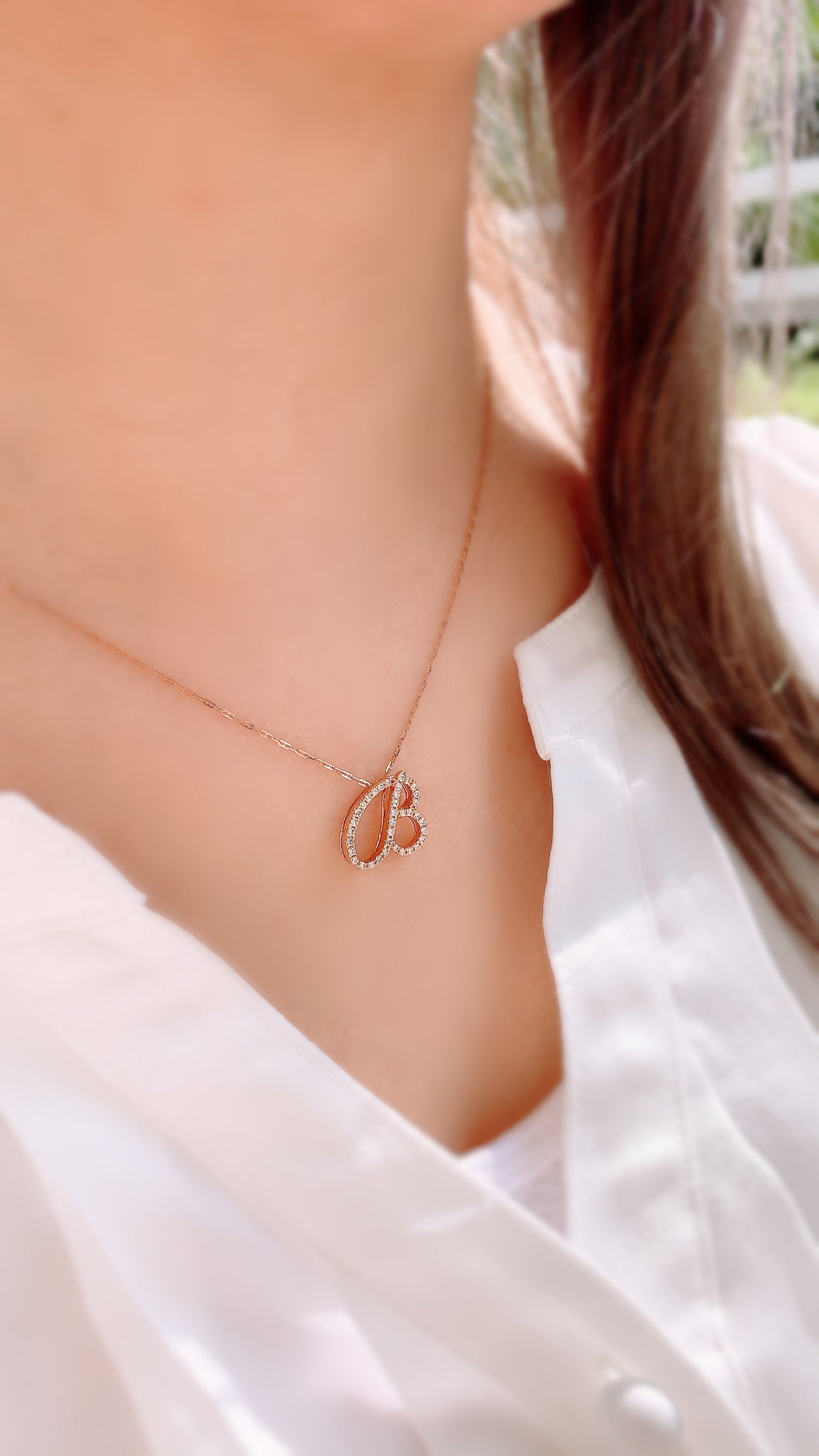Love Letter Mid-Size B Pendant-WK2548