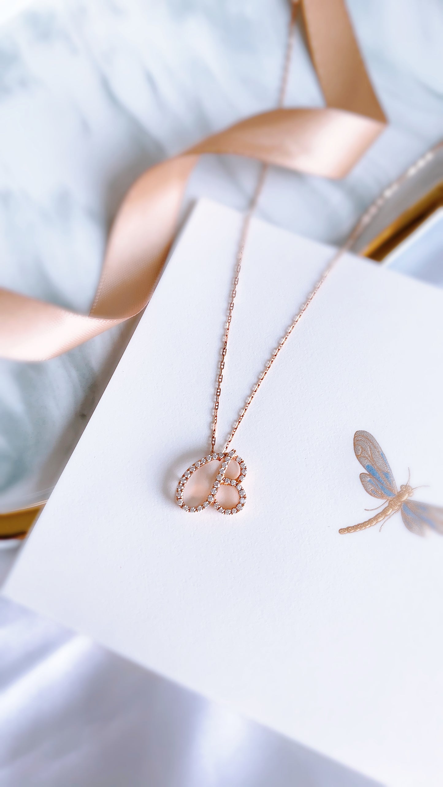 Love Letter Mid-Size B Pendant-WK2548