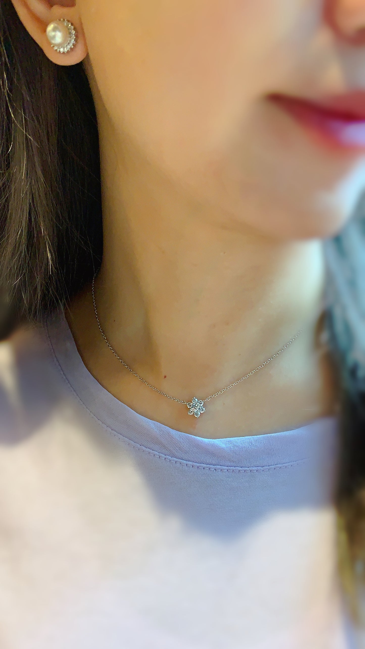 Diamond Flower Necklace-ZAO00003821