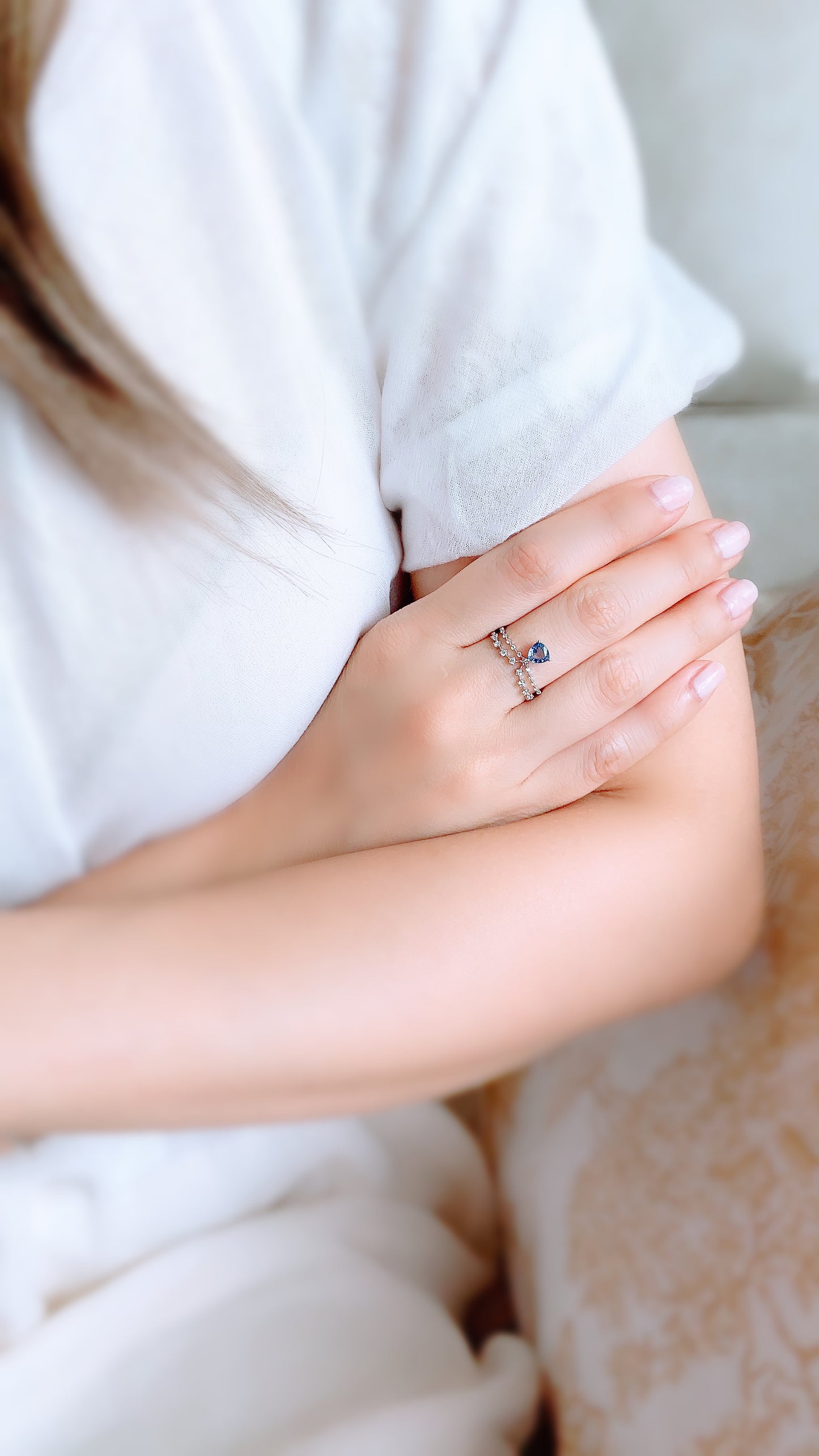 Blue Sapphire & Diamond Ring-WK3404