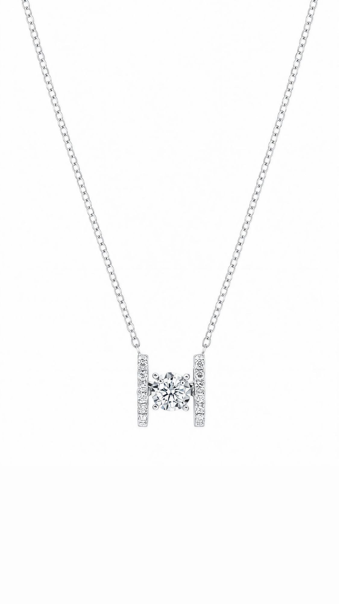 H Dancing Diamond Necklace-WK4079