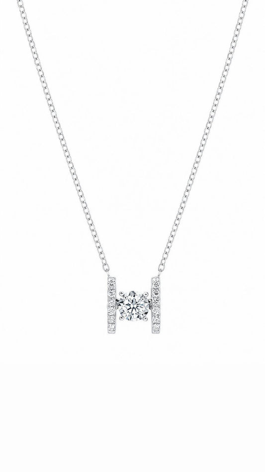 H Dancing Diamond Necklace-WK4079