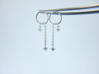 Dangle Diamond Earrings-WK3349