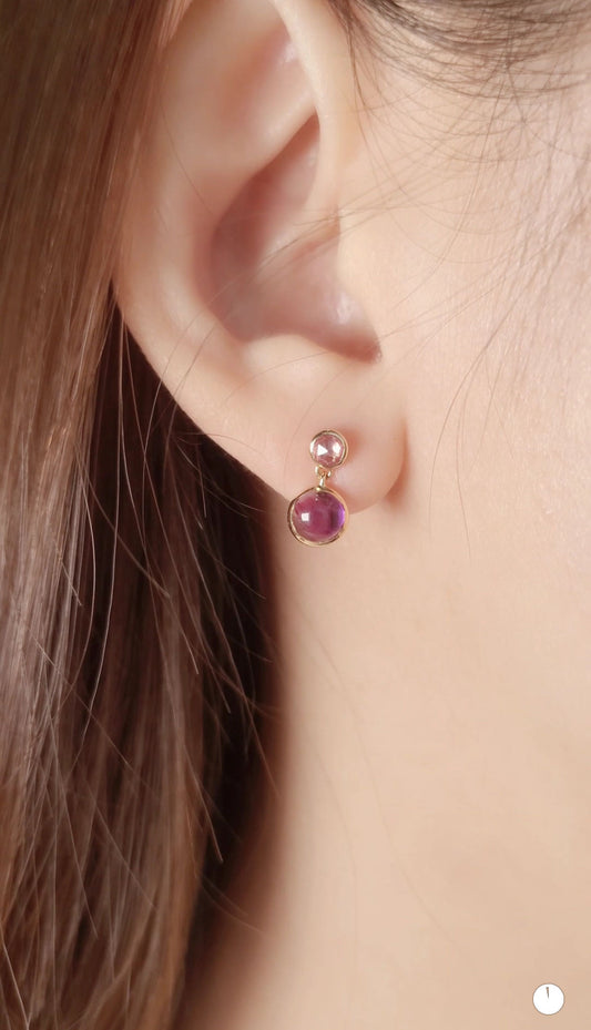 Amethyst & Pink Sapphire Earrings-1CO00000526