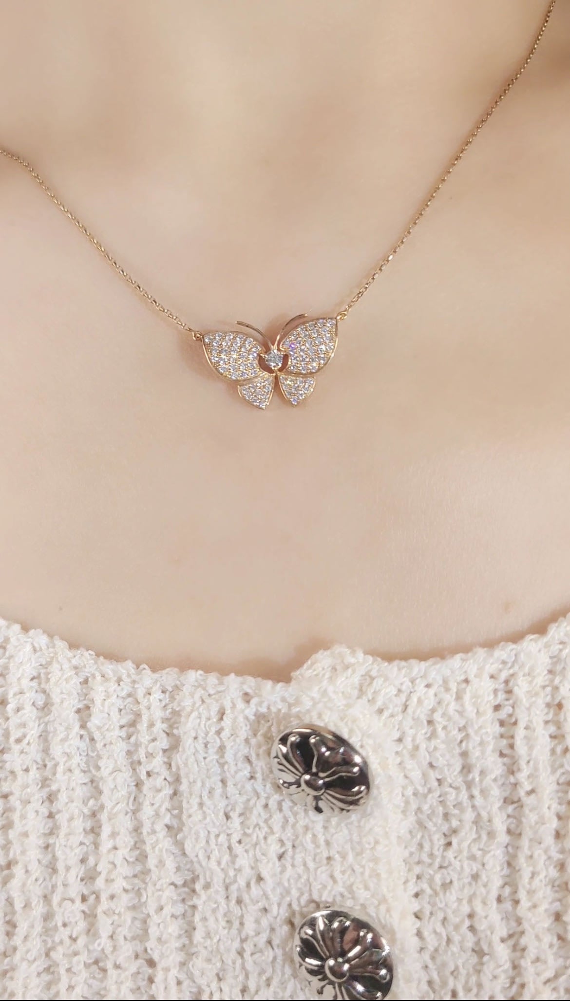 Butterfly Diamond Necklace-ZAO00000579