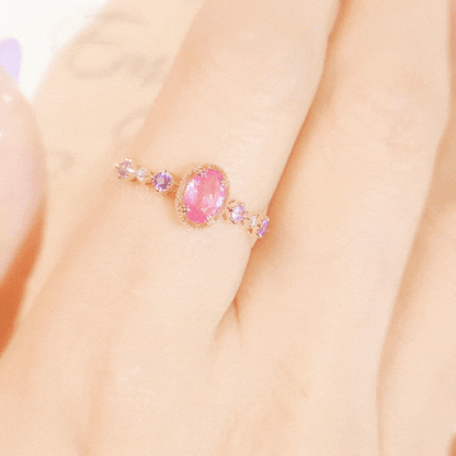 Pink Sapphire and Diamond Ring-WK3716