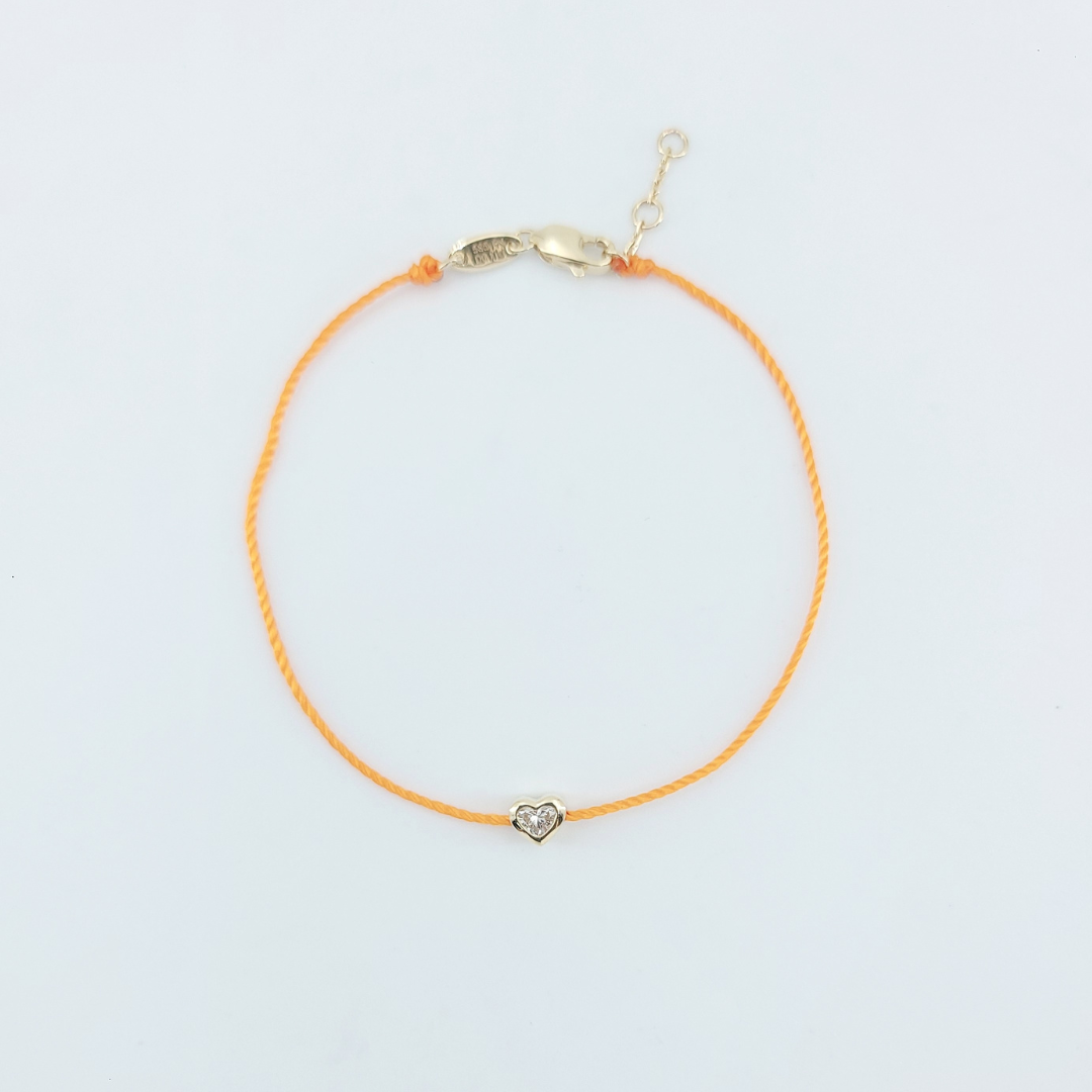 Lucke Rope Heart Shape Diamond Bracelet-WK4101