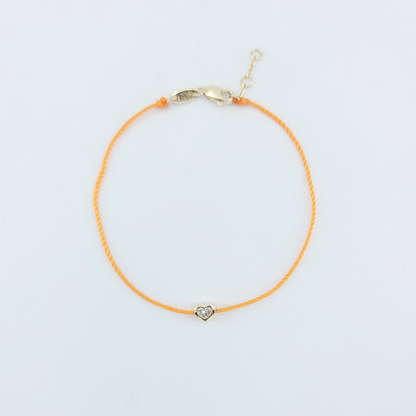 Lucke Rope Heart Shape Diamond Bracelet-WK4101