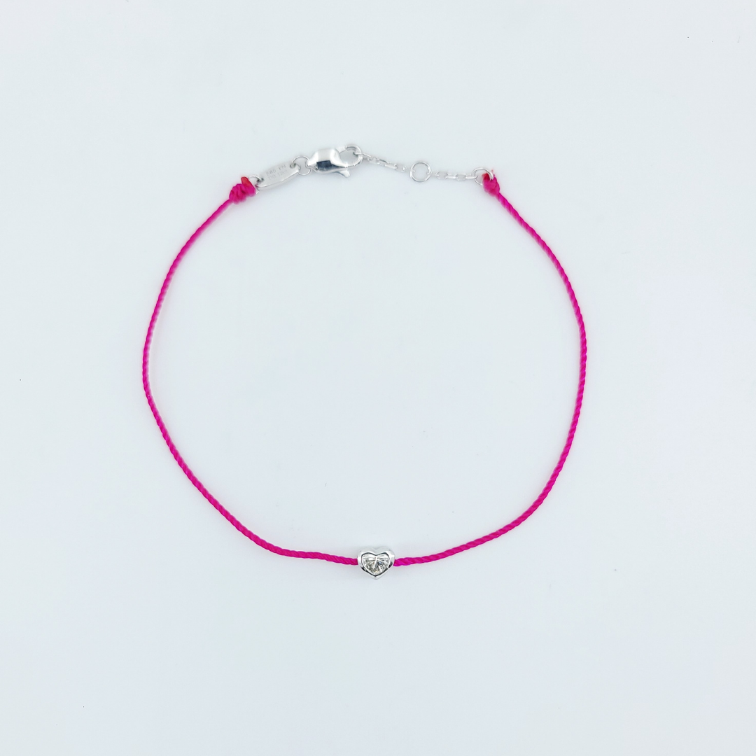 Lucke Rope Heart Shape Diamond Bracelet-WK4101